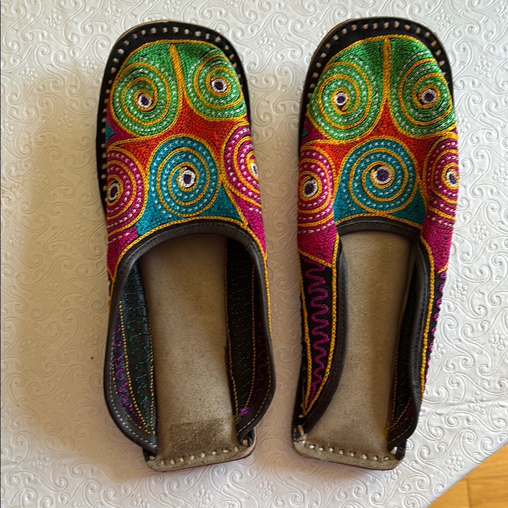 Exotic Phulkari embroidered Slippers